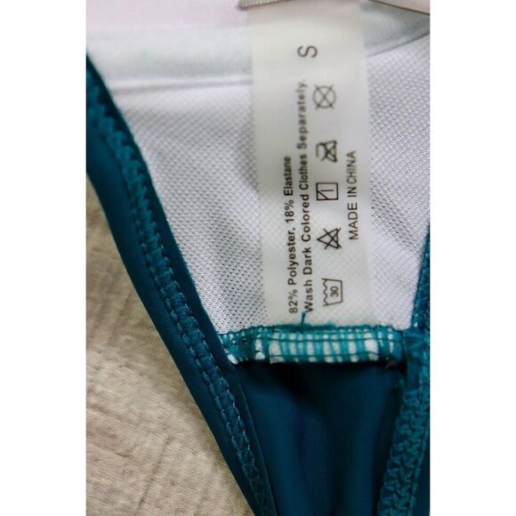 Shein Twist Teal Blue Underwire Swimwear Bikini Swim Top SMALL‎ Coastal Beach - Picture 5 of 6